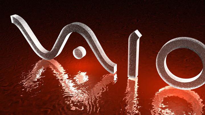 Vaio Logo On Red Water